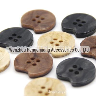 Hengchuang Special-Shaped Resin Four-Hole Buttons for Casual Jackets and Coats.