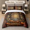 Mushroom Forest Theme Custom Text Or Name 3Pcs Bedding Set 1 Flat Sheet & 2 Pillowcases Personalized Home Bedding