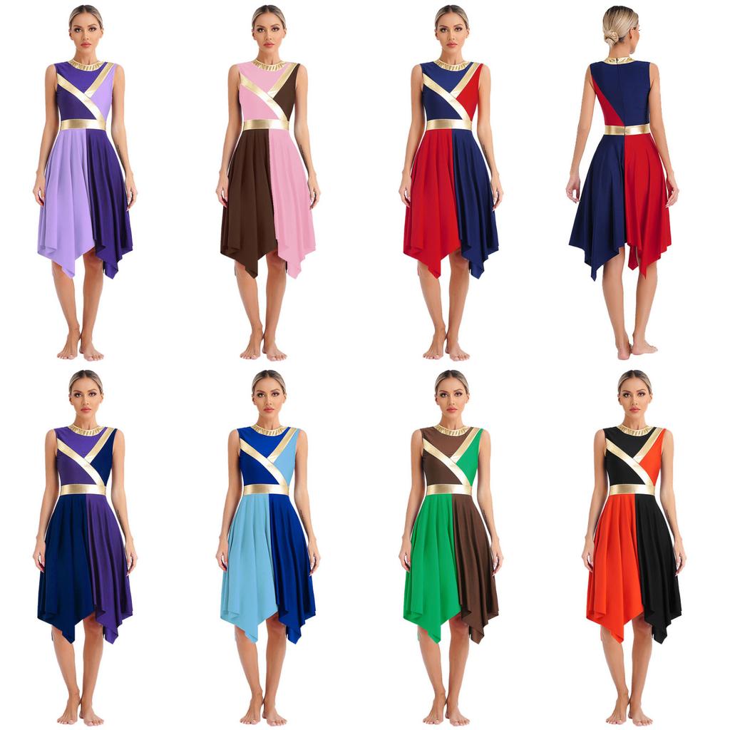 Vestido De Baile Sin Mangas Para Niñas - Color Metálico, Ideal Para Actuaciones Y Eventos Especiales
