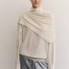 ovbeige SOFT CASH WOOL KNIT SHAWL_IVORY