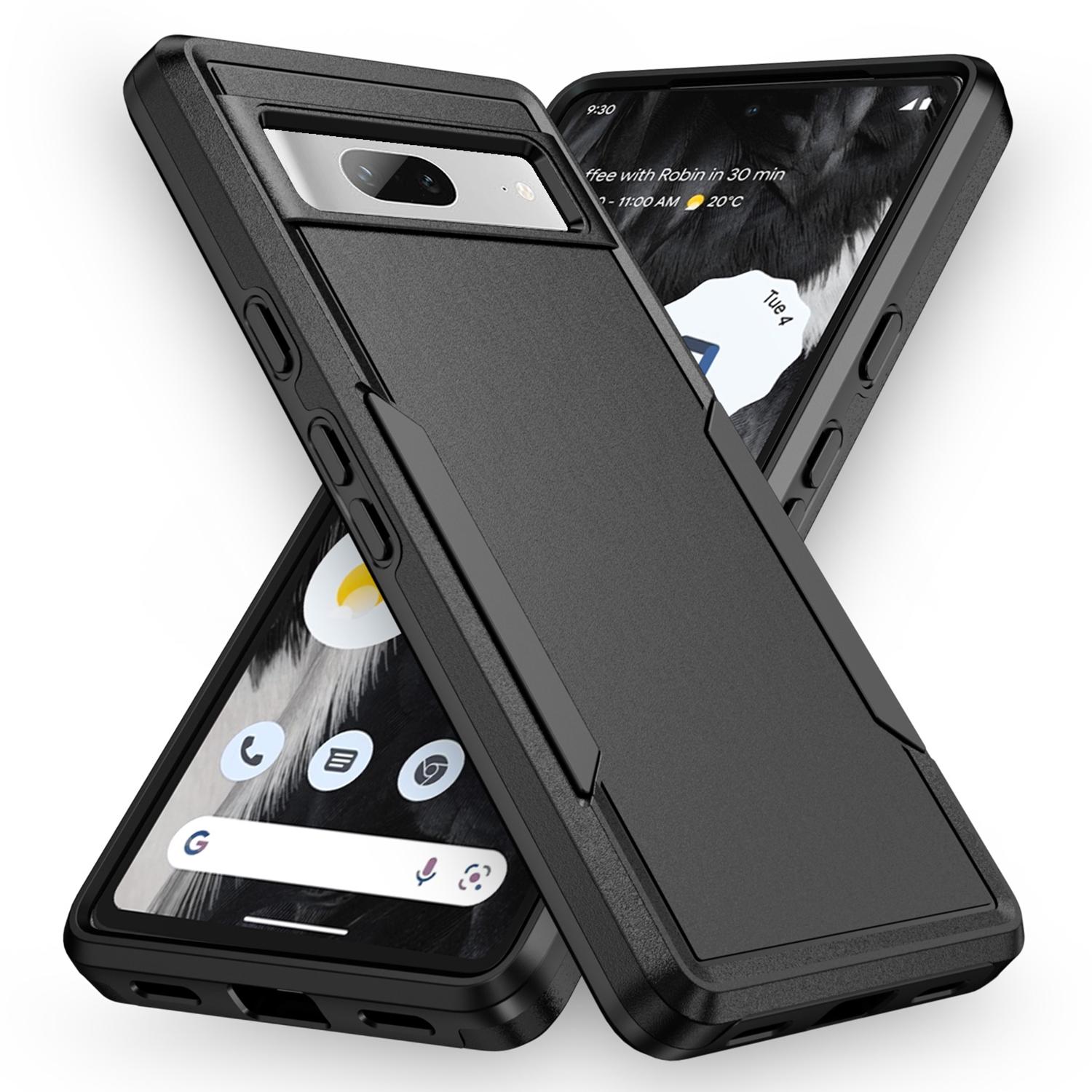 

For Google Pixel 7a Case PC+TPU Military Grade Drop Protective Phone Cover Black
