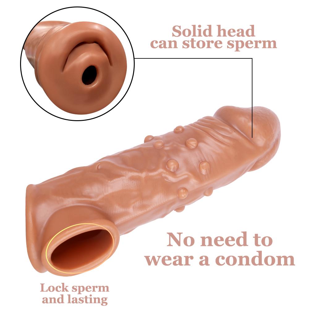 Realistic Penis Sleeve  Penis Extender Lifelike Cock Sleeve Penis Extension Penis Ring Enlarger Male Masturbator Adult Couples Sex Toys