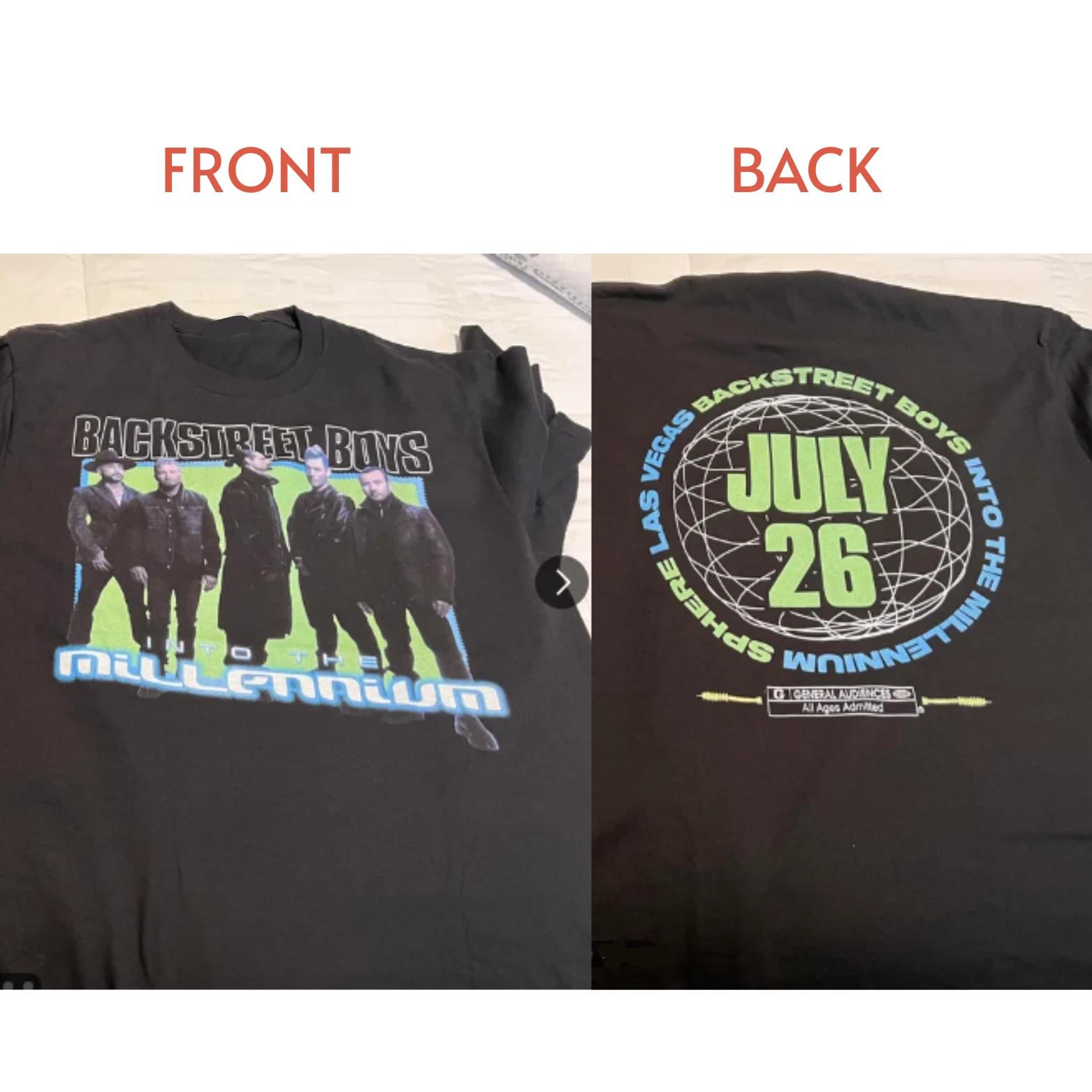 Backstreet Boys Into The Millennium Tour 2025 Sphere Las Vegas 100% Cotton T-shirt Mens Tees Top 2XL