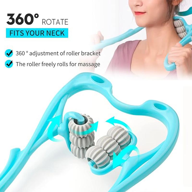 Neck Massager Roller Handheld Massager With Upgrade 6 Balls Massage Point Shoulder Massager Neck Pain Relief Massager For Dee