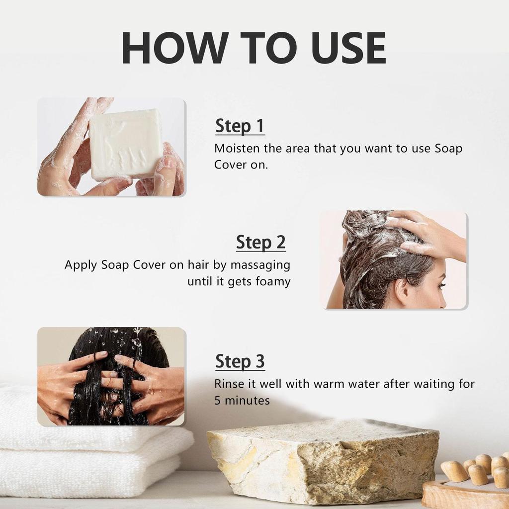 Rice Water Shampoo Bar Soap-Restores Hair Luster, Smoothes Frizz, Improves Hair Quality-Suitable for all Hair Types, 100g