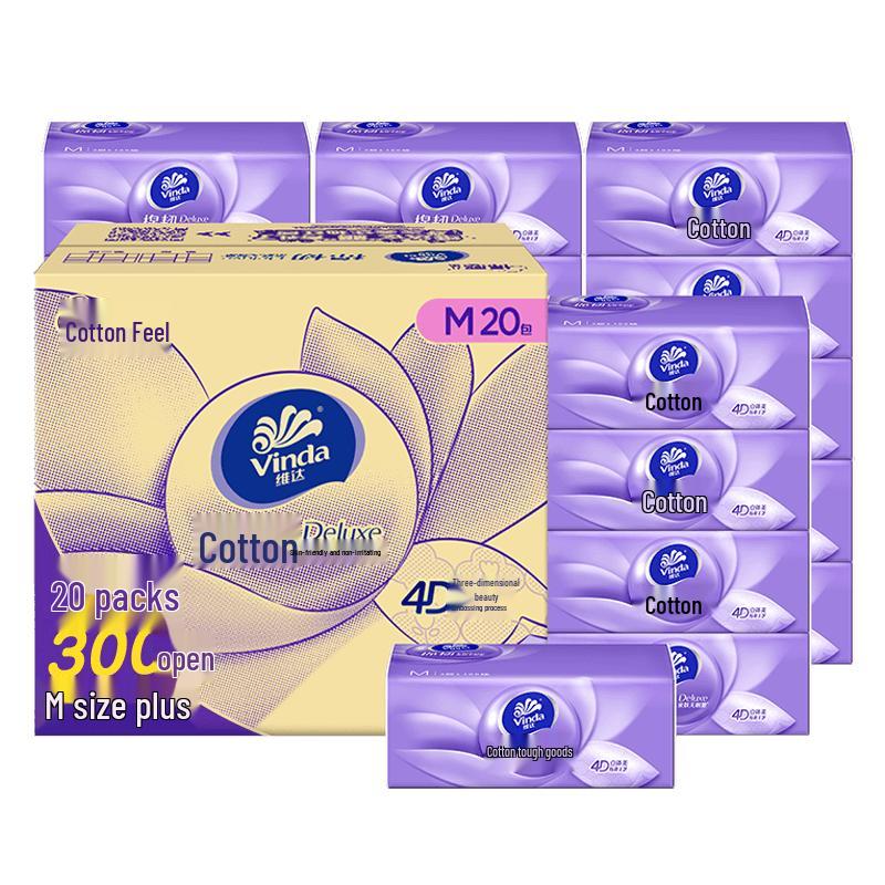 Vinda Cotton Soft 3-Ply Facial Tissues M-Size