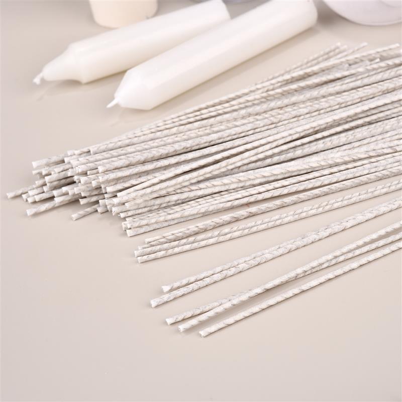 100Pcs Cotton Paper Without Holder Candle Wick Cotton Soy Wax Wick Household Scented Woven Candle Wick Kerosene Lamp Wax Thread