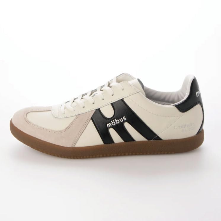 Mobus Men's Genuine Leather Casual Walking Shoes with Built-in Functional Insole, Current Model MUNCHEN (CREAM/BLACK, 26-point, 5-centimeter measureme