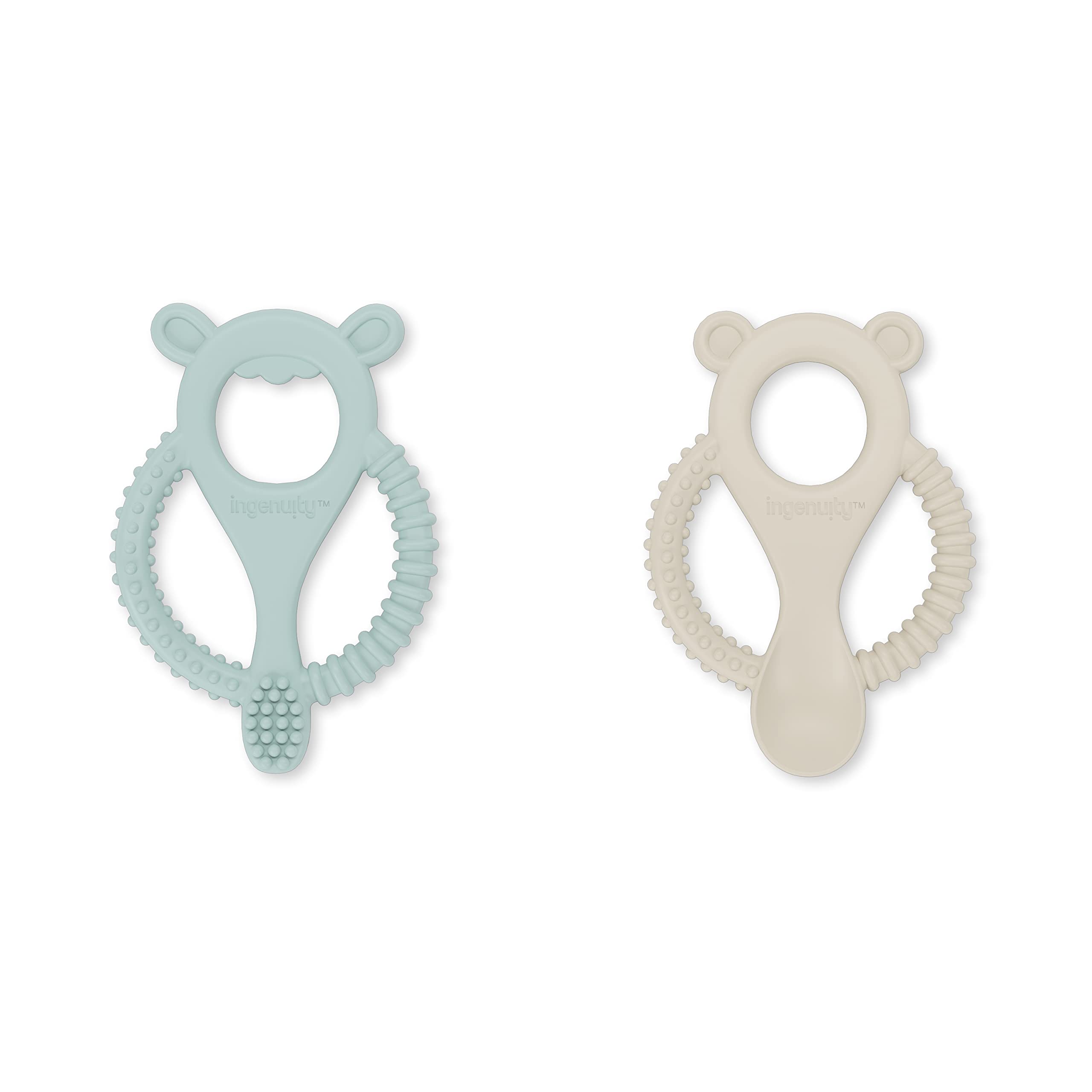 

Ingenuity Teething Set - Sheep & Bear [Ages 3+] Fingertip Development, Hand Play, Chewable, 12485