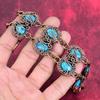 Copper blue turquoise bracelet copper wire wrapped adjustable chain bracelet natural gemstone handmade bracelet copper jewelry gifts for mom