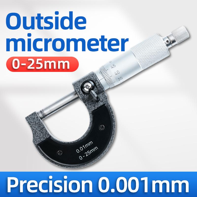 Precise Gauge Micrometer 0-25mm 0.01mm Outside Metric Caliper Measurement Micrometer Tool Mechanical Micrometer