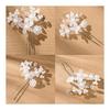 NEUROVEX 5pcs Flower Hair Pins U-Pin Set Bridal Wedding Hair Accessories Flower Tiara Resin Pearl Jewelry for Women Ceremony Graduation Recital