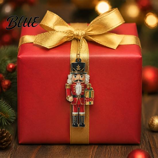 Indoor Christmas Fireplace Decorations Nutcracker Ornaments Durable Wooden Hanging Figurines Country Style Assorted Soldier Figures Decorations,