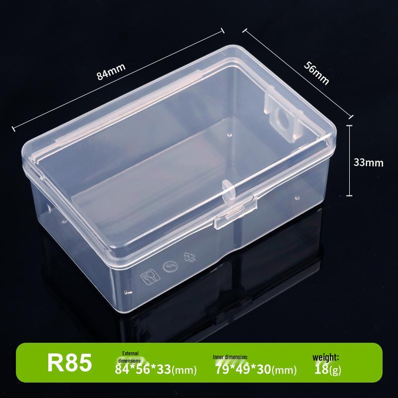 Clear PP Plastic Rectangular Storage Box with Lid for Jewelry, Ear Studs, or Fishing Accessories