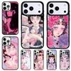 Cartoon Girl Illustration Phone Case for iPhone 17 Air 16 15 11 12 14 13 Pro Max Shockproof Cover