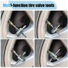 2PCS 4-Way Tire Valve Core Removal Tool 4-in-1 Universal Valve Wrench | Multifunctional Tire Valve Tools, Valve Core Tool Auto Tire Stem Core Remover