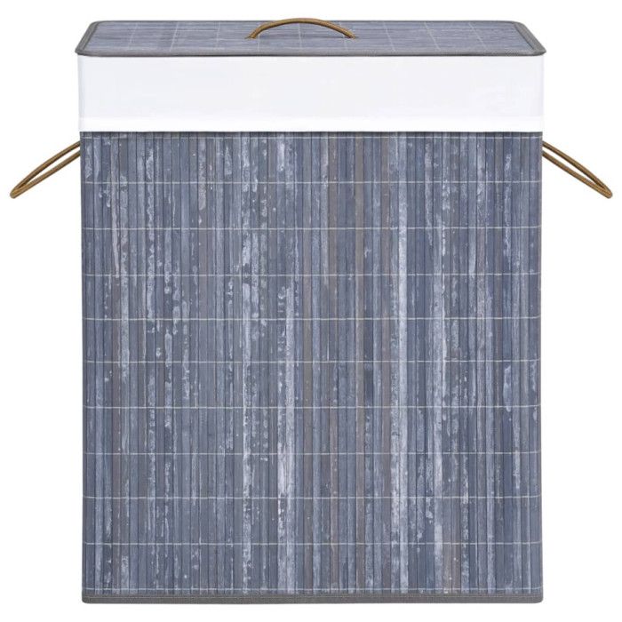 VidaXL Panier à linge avec une seule section bambou gris 83 L 320756