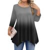 Dámská trička s 3/4 rukávem plus size, tunikové topy s kulatým výstřihem, základní volný střih, trička L-5XL