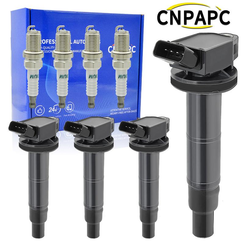 4x Ignition Coil & 4x Iridium Spark Plugs For 2002-2011 Toyota Camry 2.4L UF333 90919-02266
