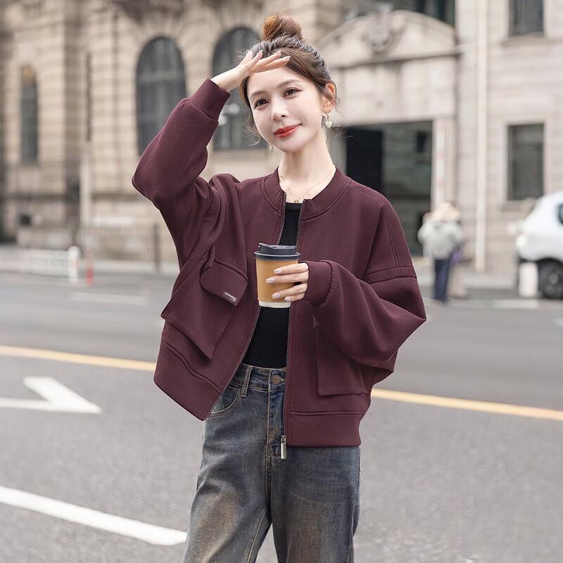 Women's Round Neck Zipper Jacket