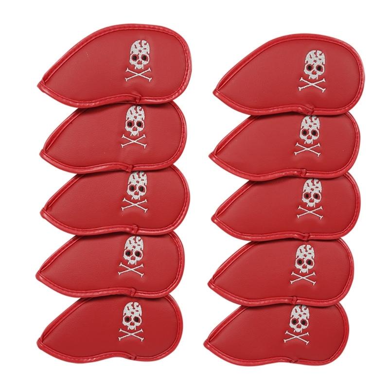 10Pcs Golf Head Cover Color Leather Iron Cover Golf Club Cover with Big Number