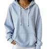 Women's Loose Fit Hooded Striped Long Sleeve Pullover with Pockets