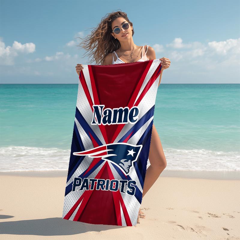 Personalized Patriots Team Spirit Beach Towel Microfiber Beach Towel Thin Absorbent for Beach Swimming Yoga Bath Sports. 0910361