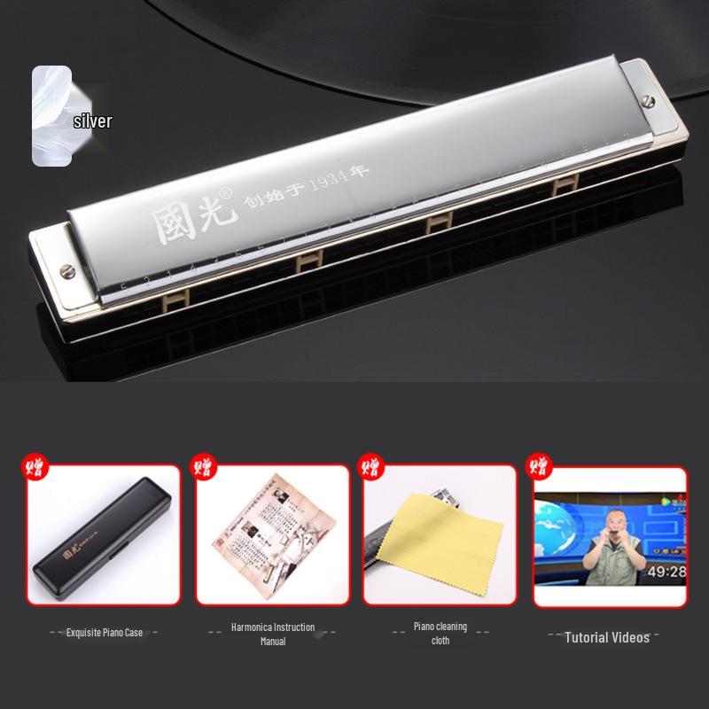 

Guoguang 24-Hole Professional Harmonica for Beginners & Adults, C Key