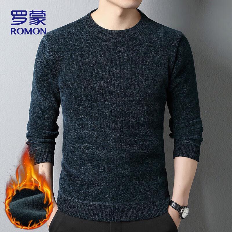 

Romon Men s Autumn/Winter Fleece Lined Knit Sweater L