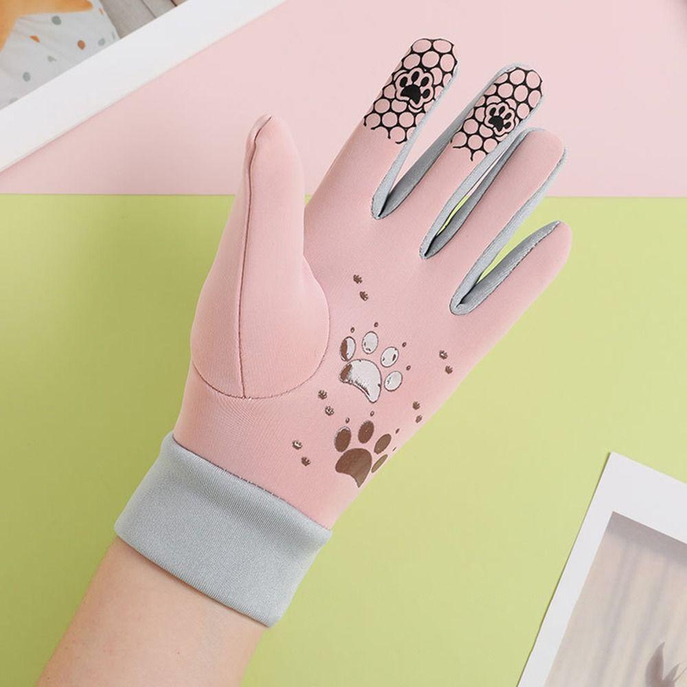 Fleece Lined Kids Mittens Cartoon Full Finger Gloves Outdoor Sports Gloves  for Kids Christmas Gift