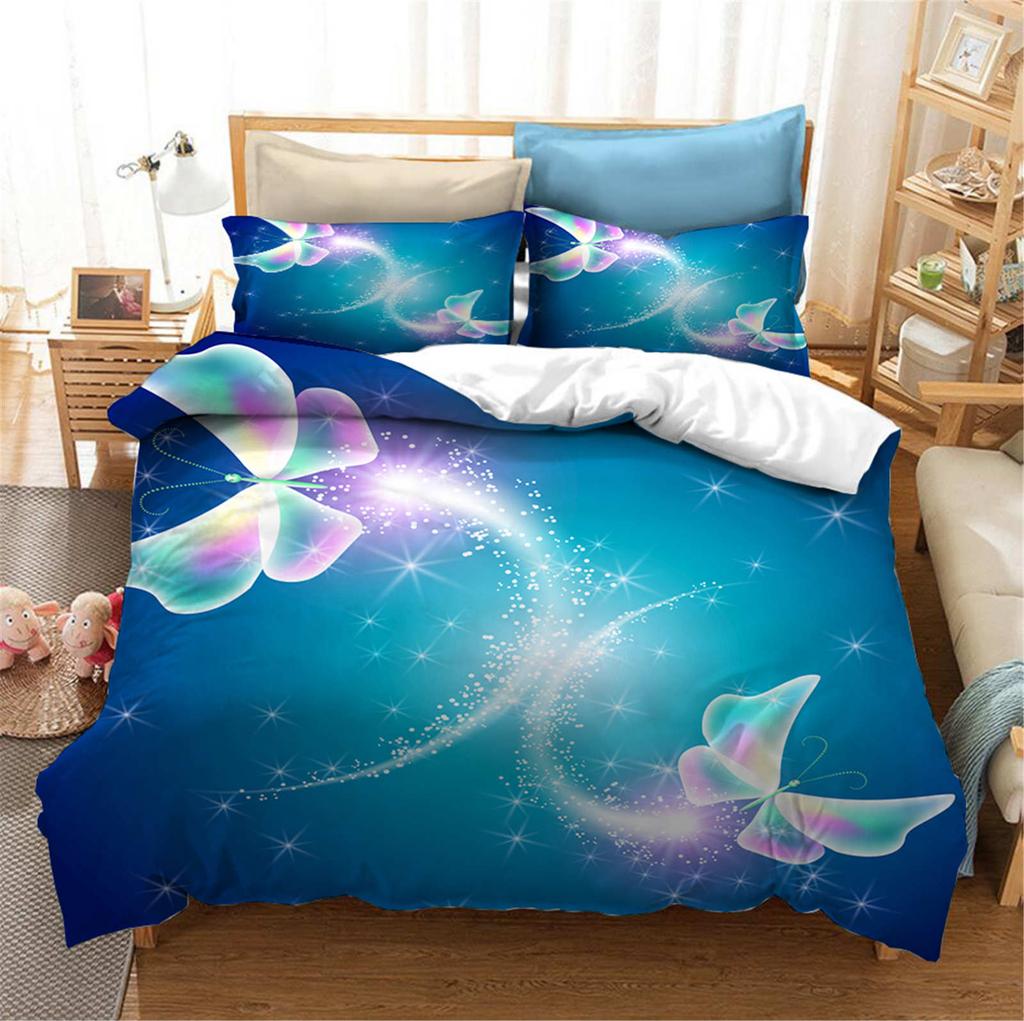 Comforter Butterfly Anime Home Bedroom Comforte Nordic Polyester Material Suitable For Children And Adults 2/3-Piece Set