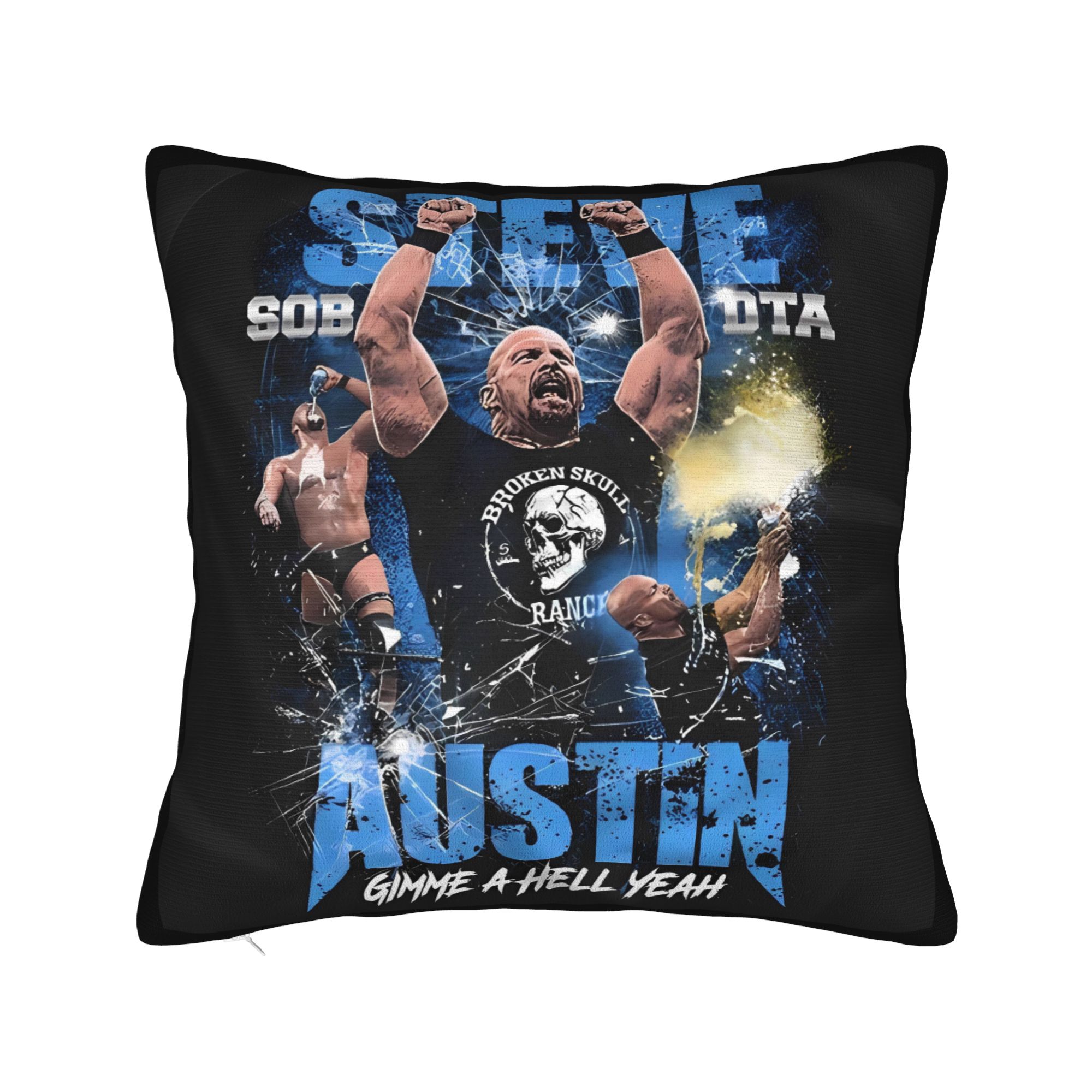 

Jersey Stone Steve Austin Cold Pillowcases Vintage Pillow Case For Sofa Car Home Decor Custom Pillow Cover 16x16Inch