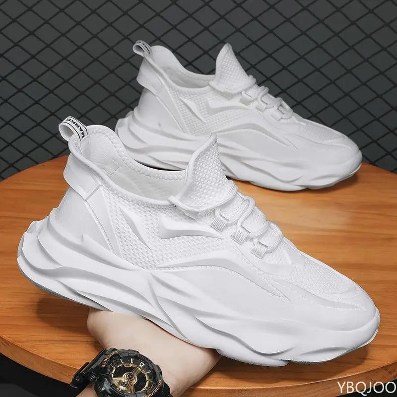 

Весенняя трендовая новая обувь Дышащая сетка Мужская обувь Ретро увеличивающие рост папины кроссовки Повседневные удобные Кроссовки Zapatos Homme 39 белый