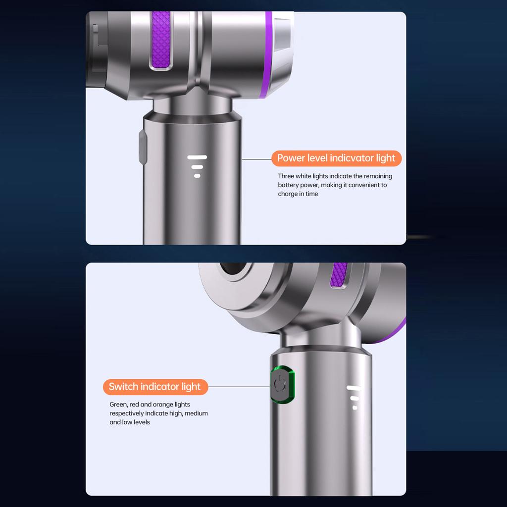 Mini Odkurzacz Przenośny Dmuchawa Powietrza 16000PA Mocny Silnik Bezszczotkowy 9SZT Wszechstronne Dysze