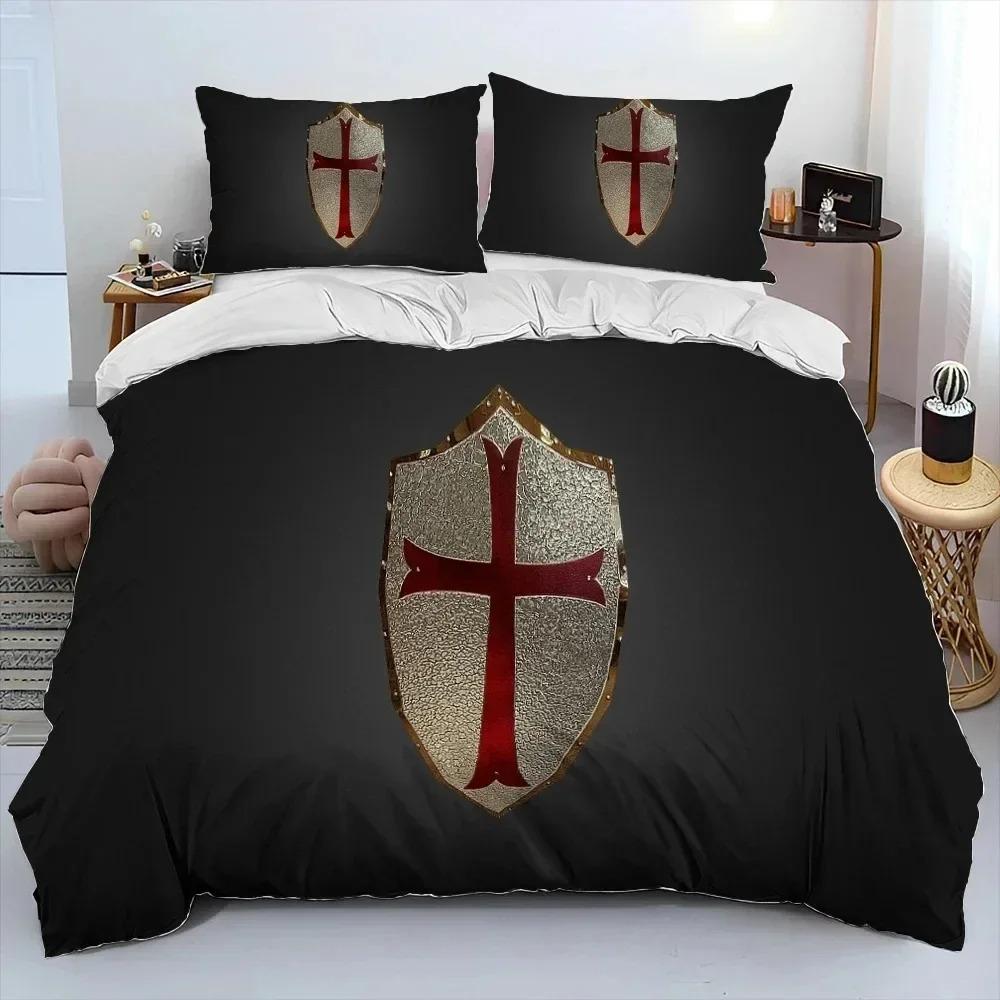 Cavalier Knight Templar Crusaders Bedding Set Bedroom Soft Modern Bedspreads Comefortable Duvet Cover Quilt Cover And Pillowcase