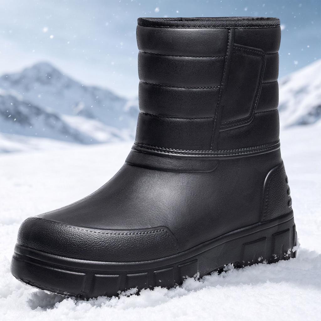 Men's Fashion Plus Size Lined Winter Boots, Warm Cotton Boots for Cold