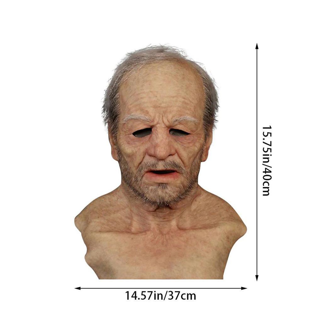 Buy CCVV Man Mask Realistic Bald Old Man Mask Latex Full Face Neck For