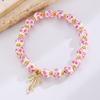 Handmade Bow Blue White Ceramic Bracelet Chinese Adjustable Elastic Rope able Girl Pendant Bracelet Accessories Gift