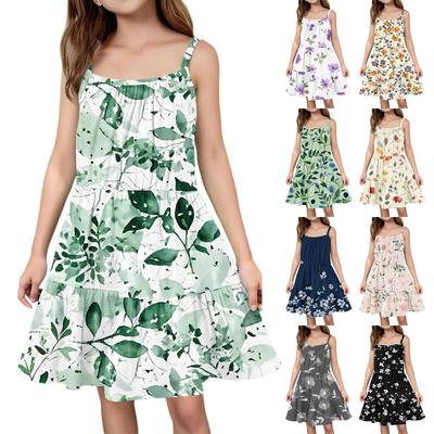 Children's Summer Casual Fashion Round Neck Sleeveless Dress