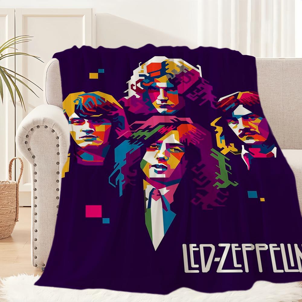 ROCK Band Deka Plyšový Kober na Spaní Pohovka pro Obývací Pokoj L-LedS Z-Zeppelin-ES Místnost Teplá Kancelář Ložnice Narozeniny Domov Cestování Dětské Dárky