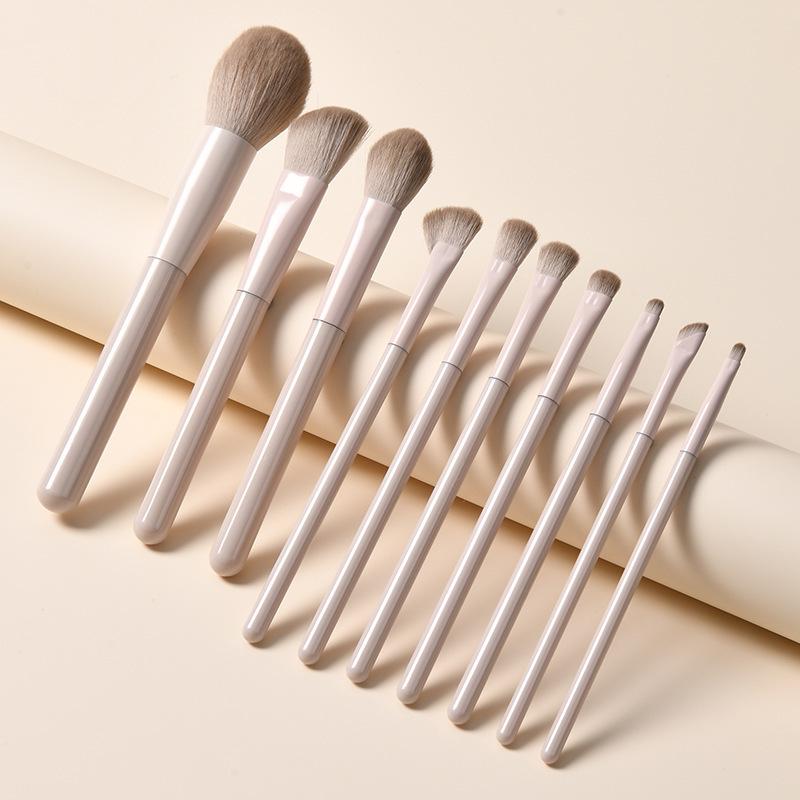 Pink Beginner Makeup Brush Set: Eyeshadow, Blush, Contour, Blending & Nose Shadow