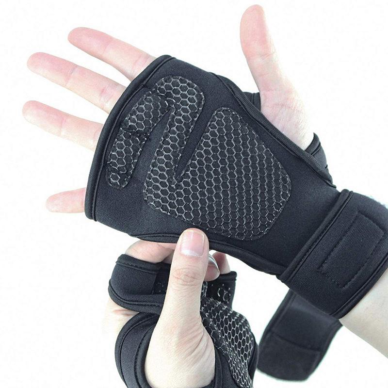 Breathable Polyester Weightlifting Gloves Half Finger Non-slip Wrist Protection for Home Gym Training