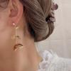 Caramel Amber Flower Tassel Earrings - Women's Luxury Long Dangle Earrings for Autumn/Winter