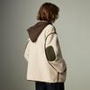 Chuyu Damen Color-Block Wildlederimitat Steppjacke