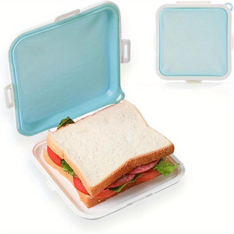 Contenitori per Sandwich Scatola in Silicone per Conservare Sandwich per Pranzo, Viaggio - A Scatto per Frutta, Insalata, Snack e Conservazione Alimentare