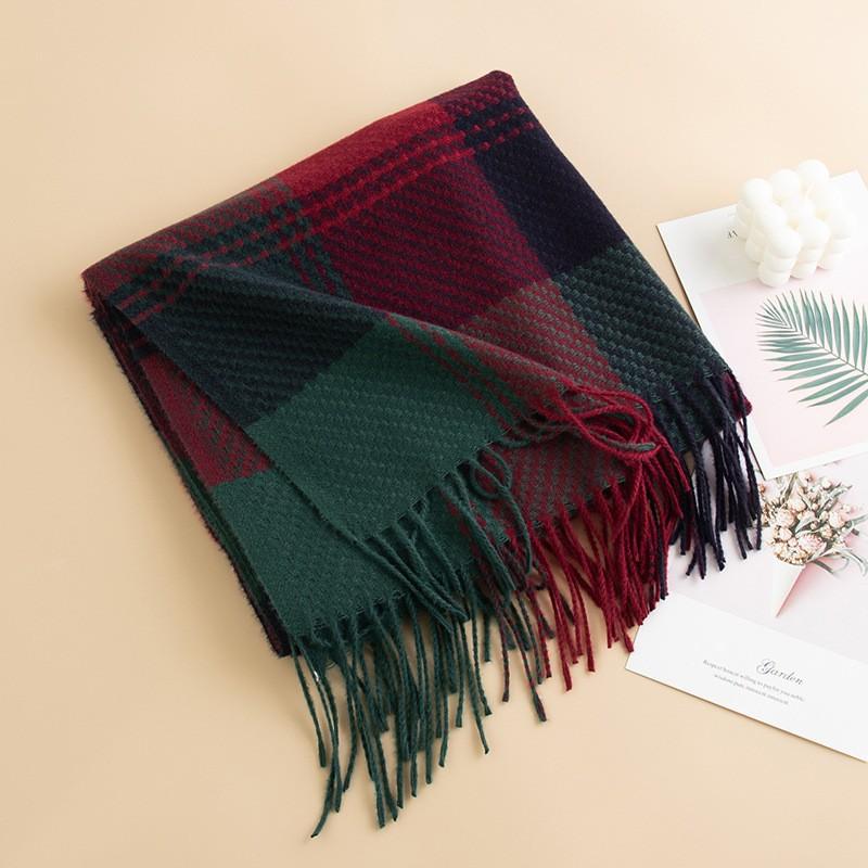 New British Style Imitation Cashmere Tassel Scarf for Girls High End Cold Proof and Warm Scarf