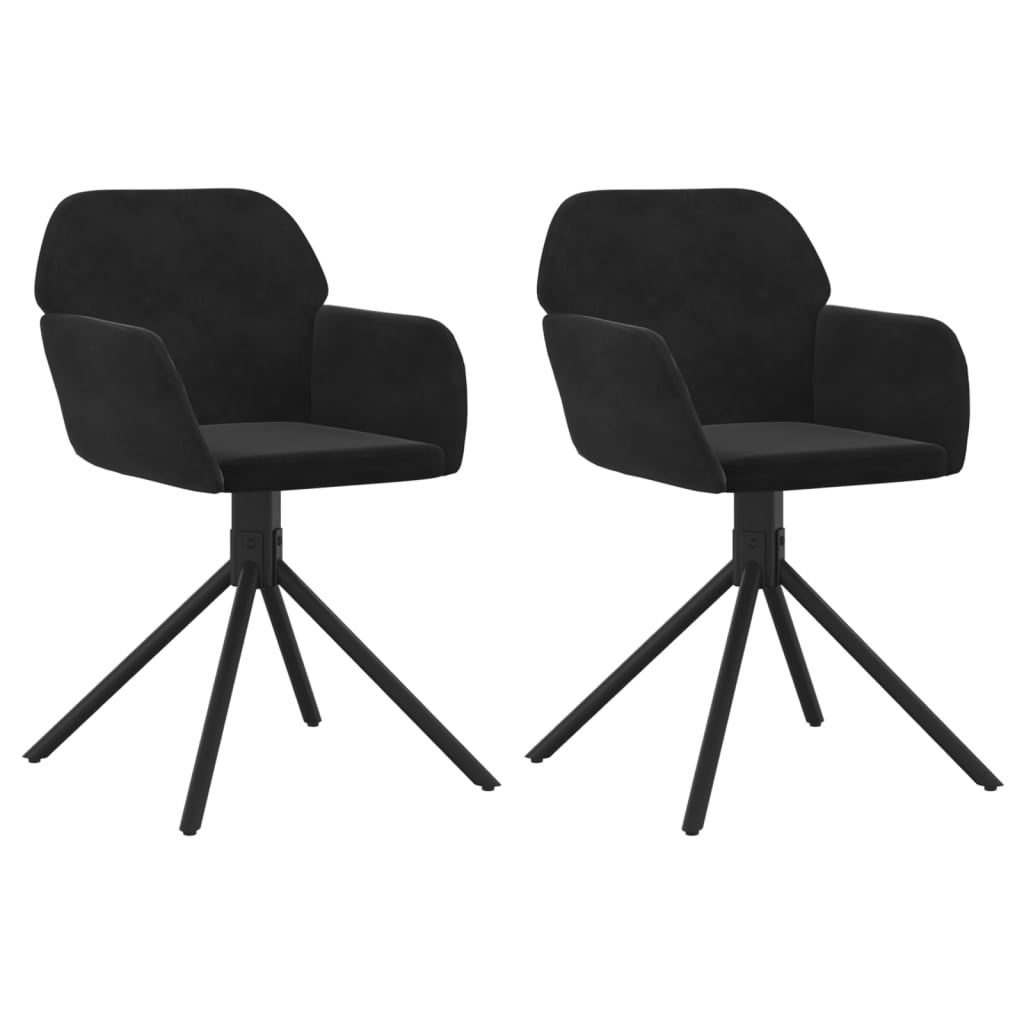 Dining Room Chairs 2 Pcs Swivel Black Velvet