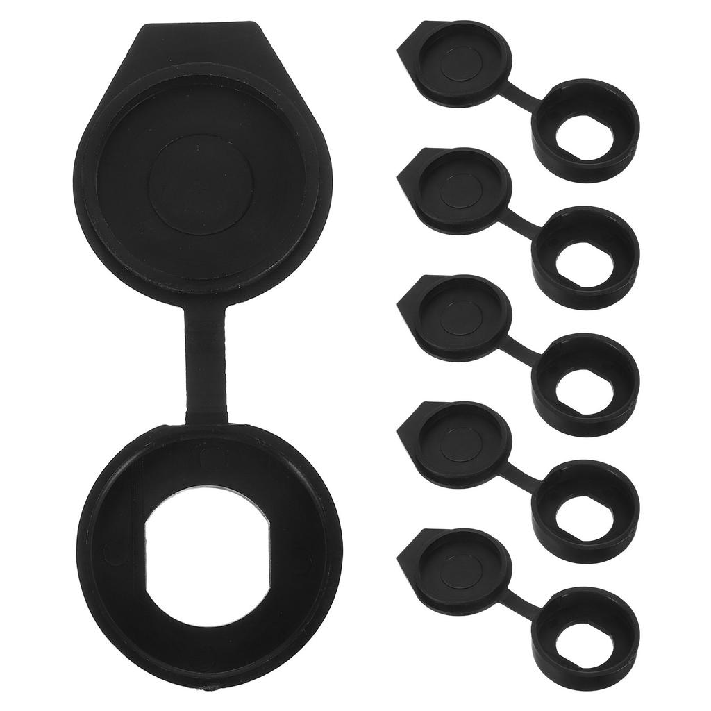 6Pcs Garbage Bin Rainproof Plastic Cover with Lock Pull Tab for Train Electric Lock Control Machines Trash Lid Protection