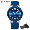 CURREN8465 Simple Luxury Men's Watches New Business Quartz Wristwatch with Silicone Strap Luminous Hands Waterproof Clock