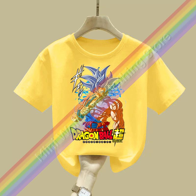 2026 Summer New  Digita Printing Japanese Anime Dragon Ball Boys and Girls Tshirt Children Street Leisure Fashion Cosplay Top